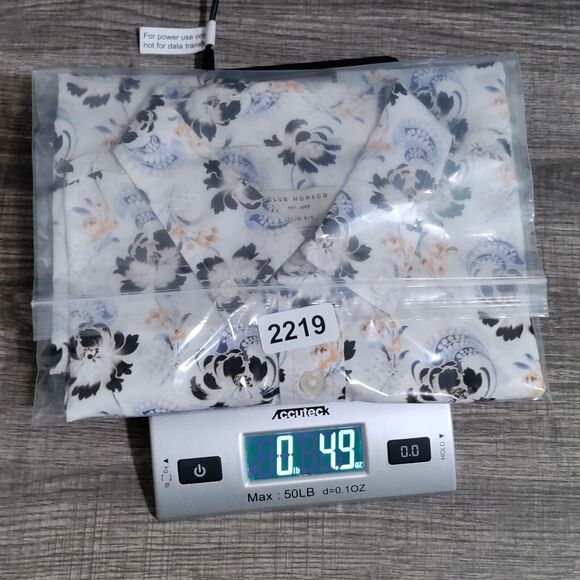 Club Monaco Mens Small Slim Fit 100% Cotton Short Sleeve Button Down Floral‎ - Picture 12 of 12